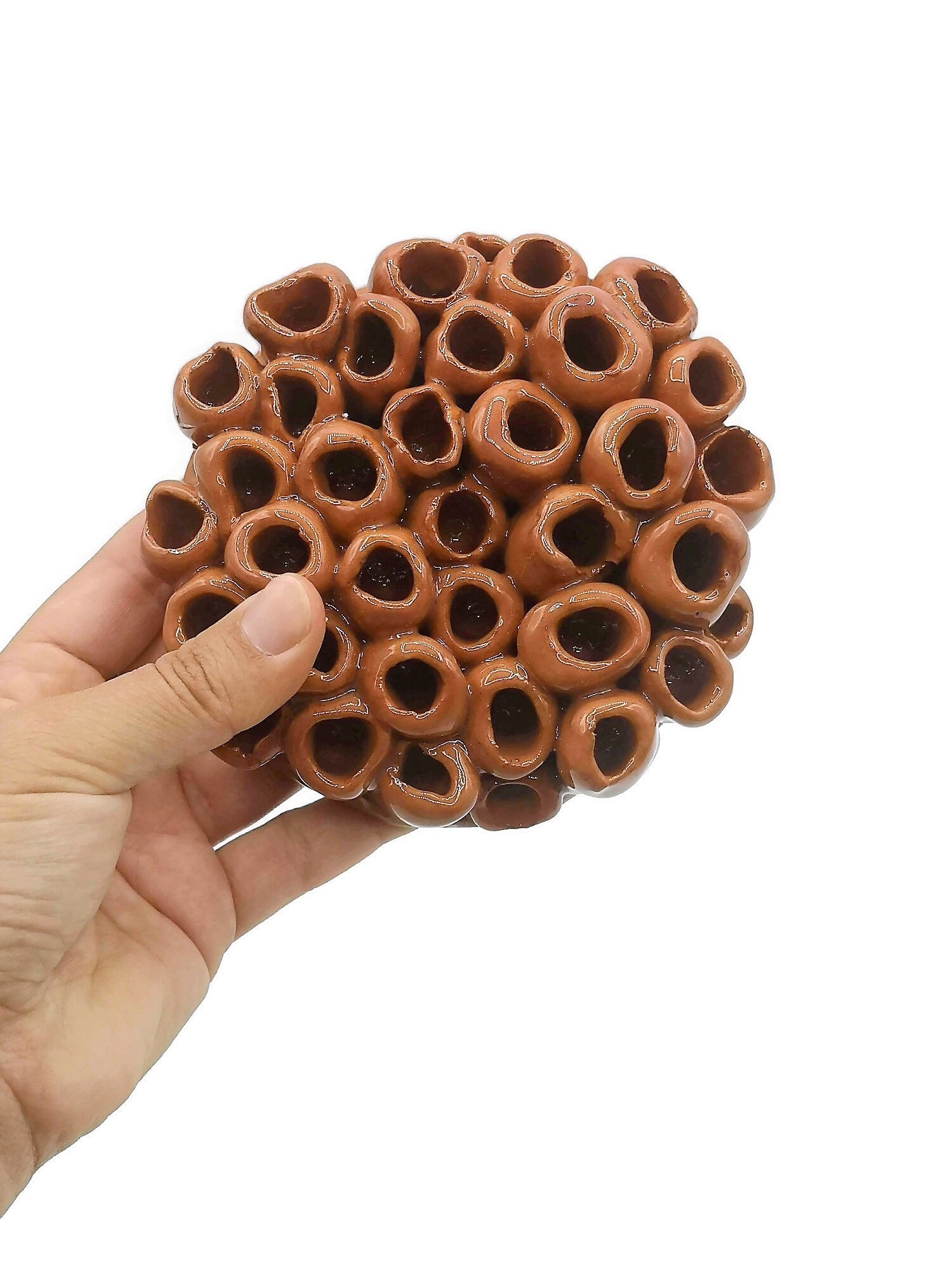 Handmade Ceramic Coral Wall Hanging, Unique Terracotta Artisan Pottery Wall Decor Beach Themed, Unique Ocean Wall Art For Home Decor - Ceramica Ana Rafael