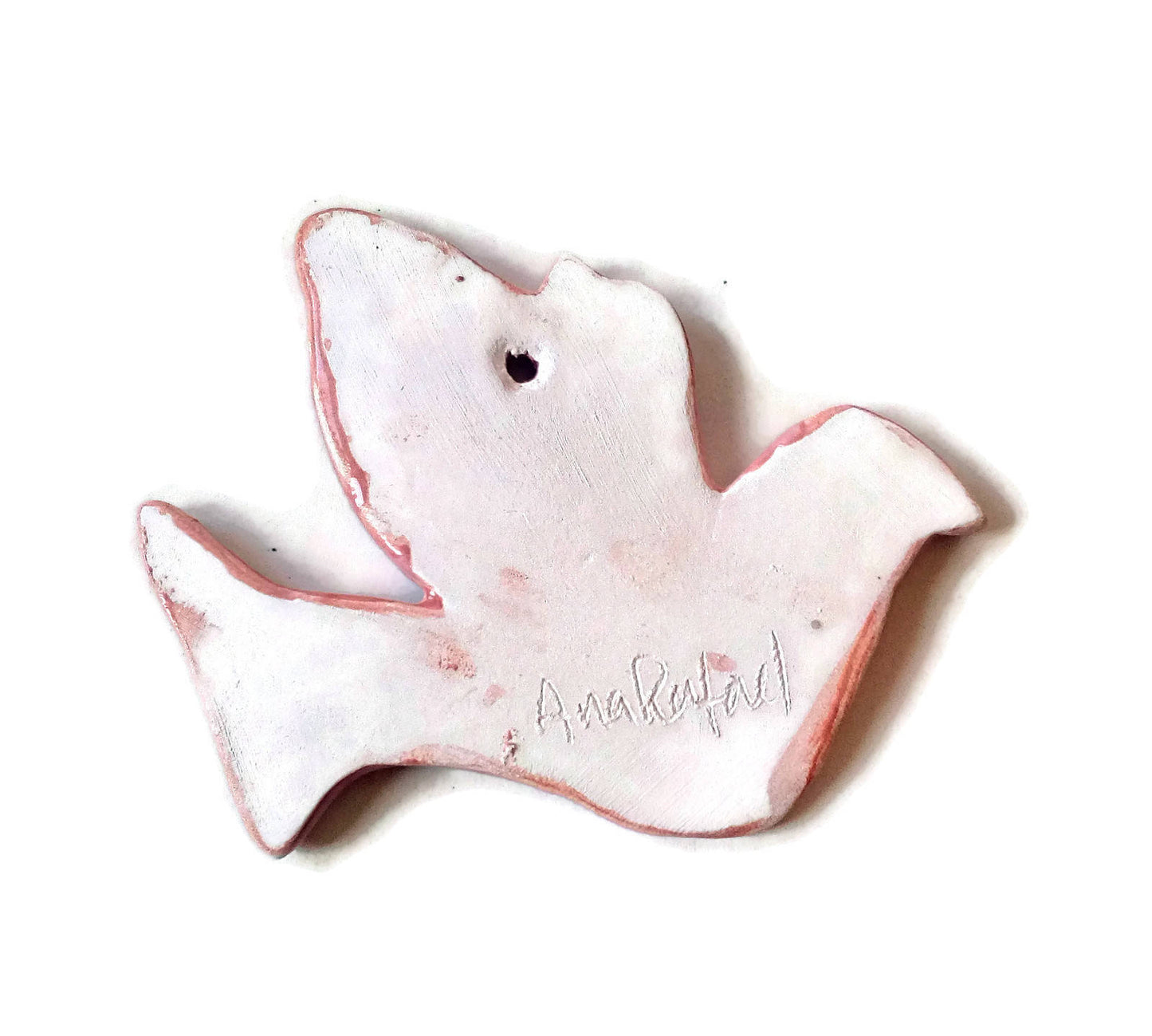 3Pc Handmade Ceramic Pink Dove Ornaments, Pink Christmas Wall Hanging Birds Decoration Best Sellers memorial ornaments, remembrance ornament - Ceramica Ana Rafael
