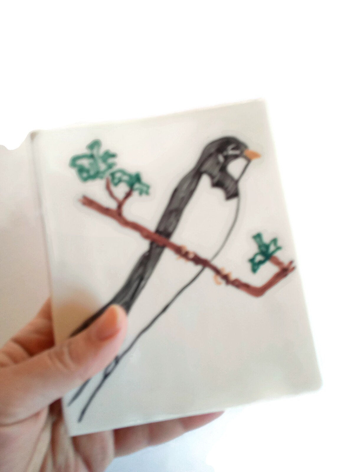 Hand Painted Swallow Bird Tiles For Backsplash, Bird Lovers Mother's Day Gift From Daughter, Handmade Ceramic Decorative Tiles Best Sellers - Ceramica Ana Rafael