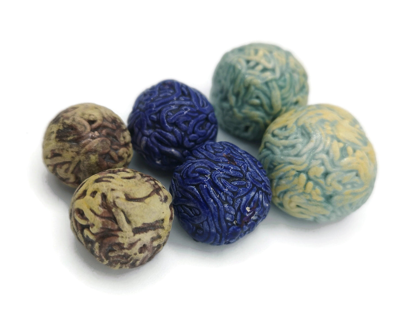 FLATBACK CABOCHON, CERAMIC Jewelry, Cute Cabochons, Set of 6 Assorted Cabochons, No Hole Beads For Decorating, Unique Gift For Mom - Ceramica Ana Rafael