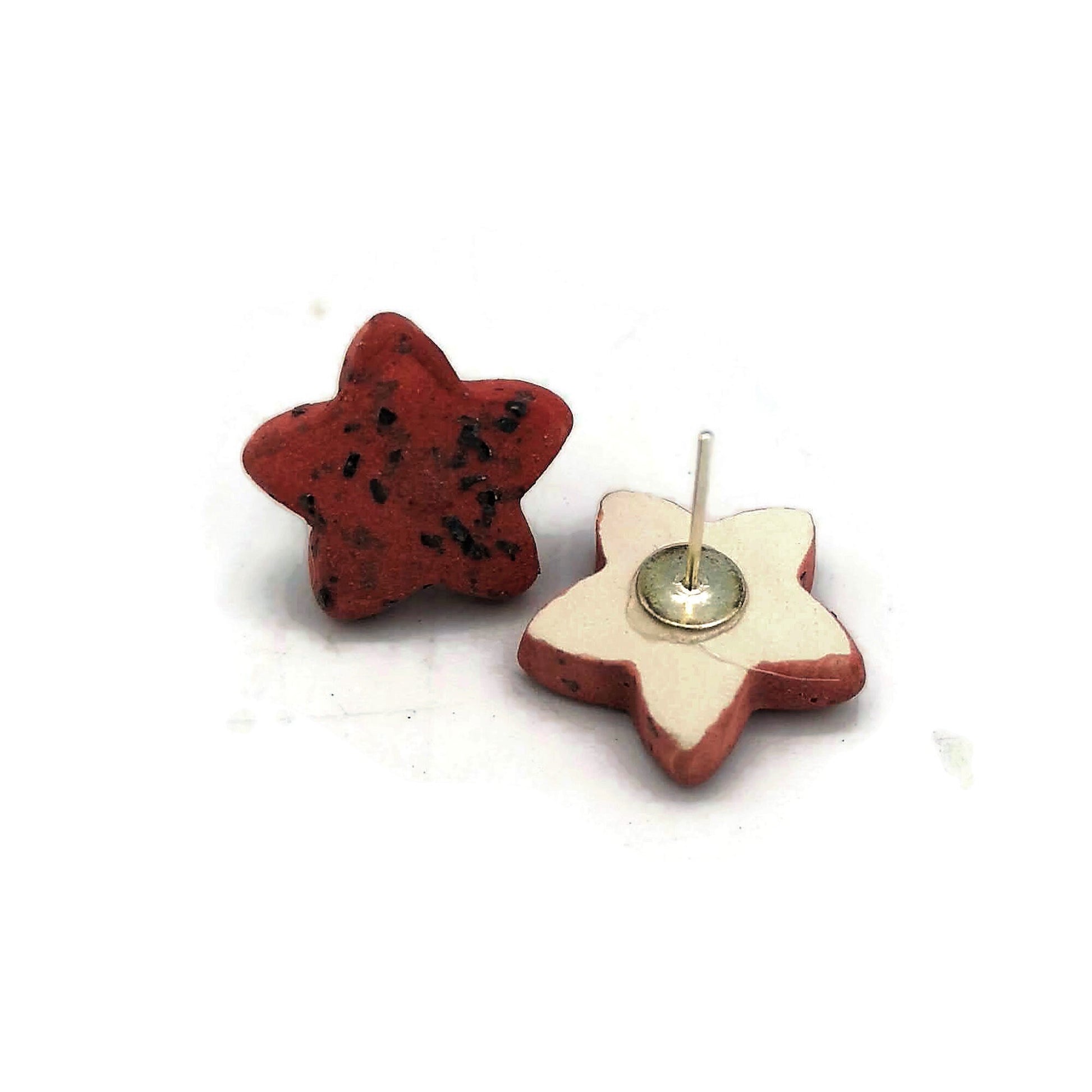 Celestial Earrings, Dainty Star Earrings, Ceramic Earrings, Small Stud Earrings Best Gifts For Her, Stocking Stuffers Teen Girl Gifts - Ceramica Ana Rafael