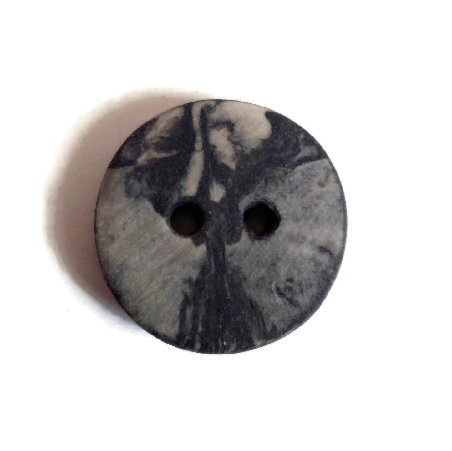 6PC 25mm Matte Black And White Handmade Ceramic Buttons for Knitting, 2 Hole Flat Back Marbled Sewing Buttons For Coat Best Sellers - Ceramica Ana Rafael