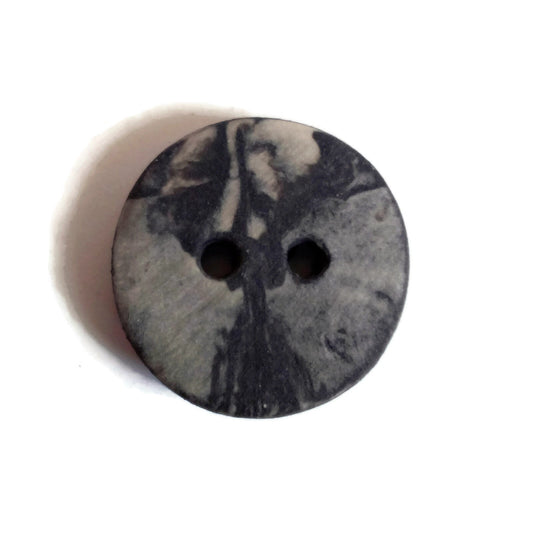 6PC 25mm Matte Black And White Handmade Ceramic Buttons for Knitting, 2 Hole Flat Back Marbled Sewing Buttons For Coat Best Sellers - Ceramica Ana Rafael