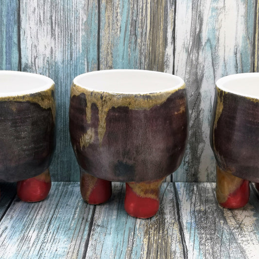 Reusable Coffee Cup, Handmade Ceramic Mug Modern, Large Handmade Hot Chocolate Fall Mug With Feet - Ceramica Ana Rafael