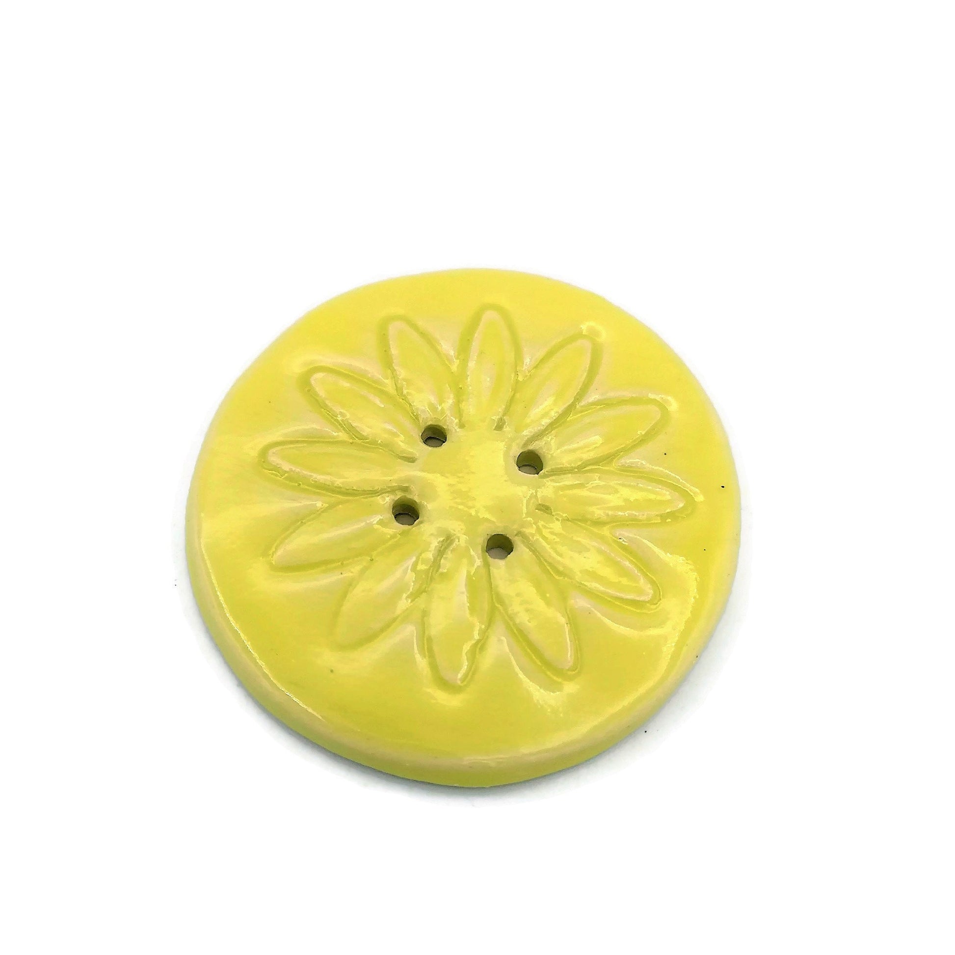 Extra Large Handmade Ceramic Sewing Buttons, Decorative Novelty Flower Buttons for Crafts, Coats & Blouses, Jumbo Buttons Most Sold Items - Ceramica Ana Rafael