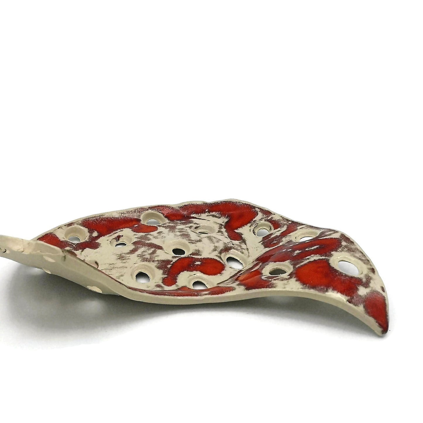 Handmade Ceramic Moon Soap Dish For Bathroom, Artisan Stoneware Lava Soap Holder With Drain, Zero Waste Decorative Accessories - Ceramica Ana Rafael