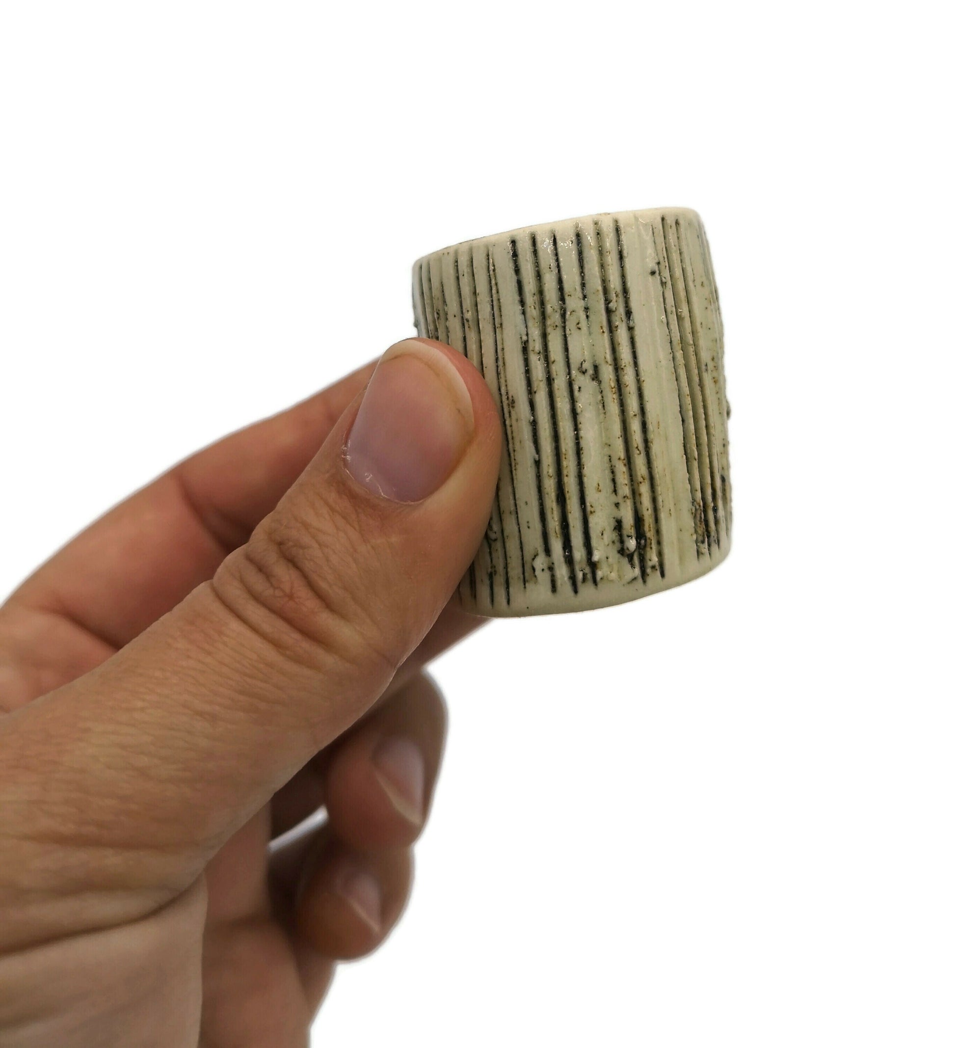 LARGE TUBE BEADS, 35mm Handmade Ceramic Macrame Beads For Crafts, Best Gifts For Him, Clay Bead, Large Hole Beads For Dreadlock - Ceramica Ana Rafael