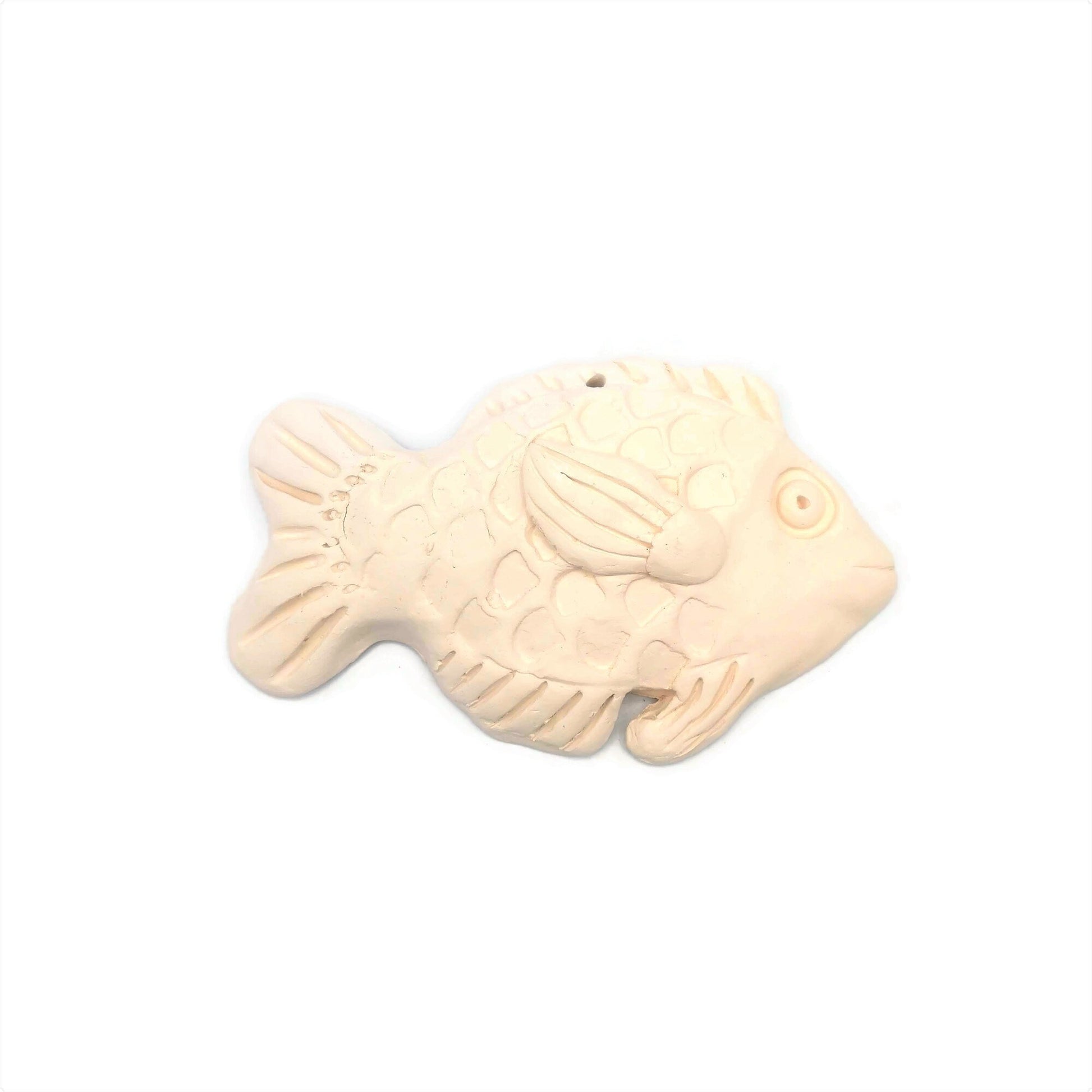 Handmade Ceramic Fish, Bisque Blank Wall Hanging, Unpainted Artisan Pottery Wall Decor Beach Themed, Ocean Inspired Wall Art Ready To Paint - Ceramica Ana Rafael