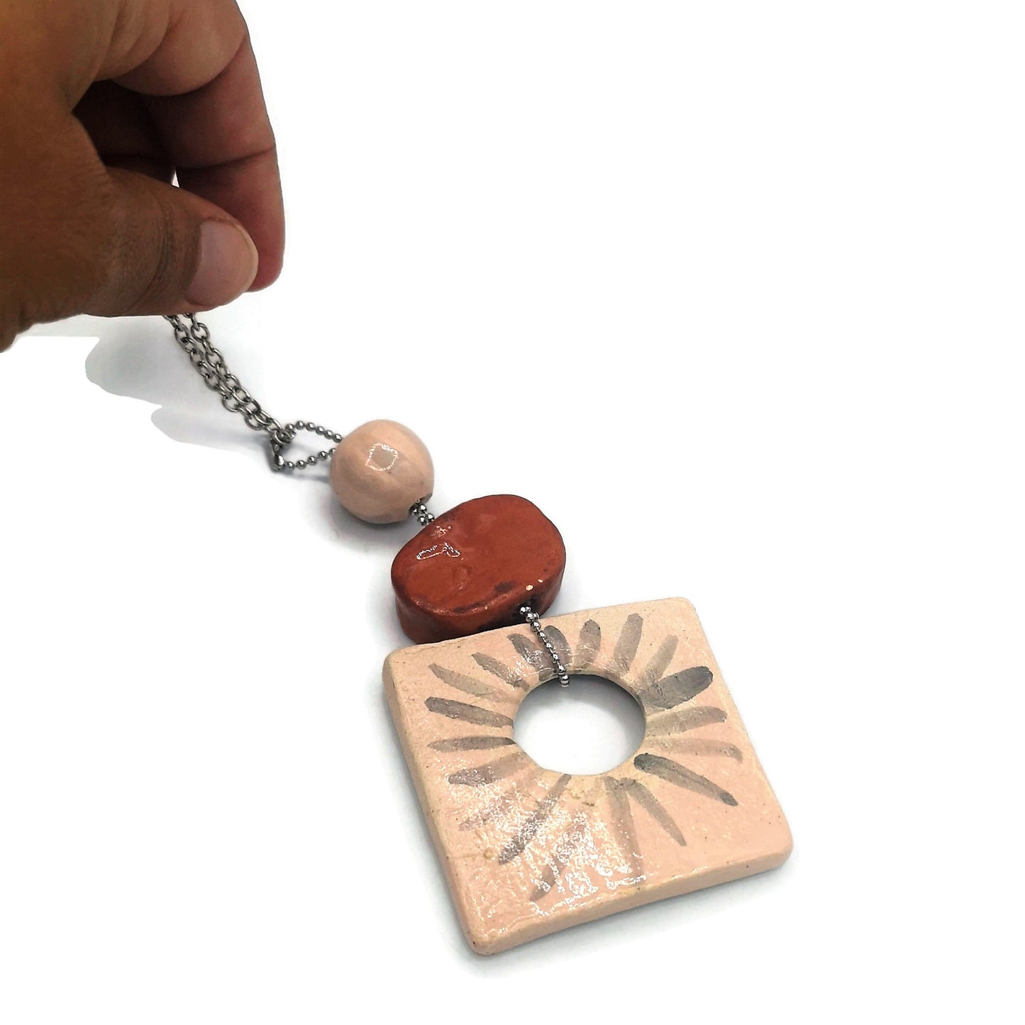 Everyday Necklace Aesthetic, Trendy Statement Pendant Necklace For Women, Best Gifts For Her, Unique Mom Birthday Gift From Son, Best Seller - Ceramica Ana Rafael