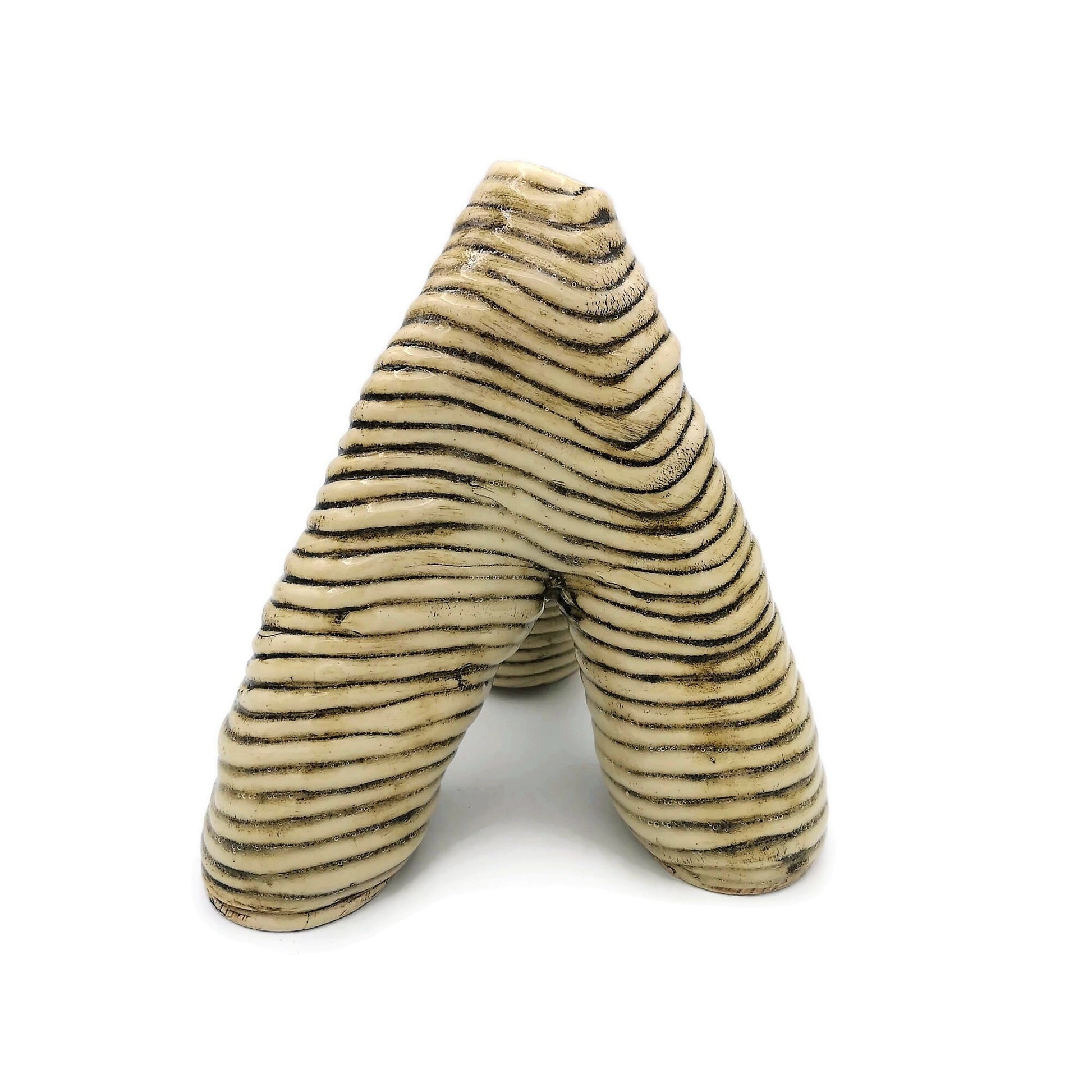 Handmade Ceramic Sculpture, Contemporary Art Abstract, Textured Sculptural Vase For Table, Mid Century Modern Sculpture, Custom Wedding Gift - Ceramica Ana Rafael