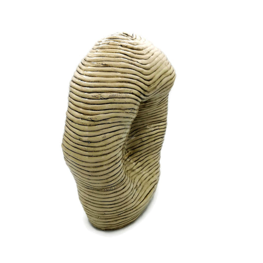Modern Ceramic Sculpture Hollow Shaped Handmade Contemporary Art, Textured Table Sculpture, Large Floor Vase, Custom Wedding Gift For Couple - Ceramica Ana Rafael