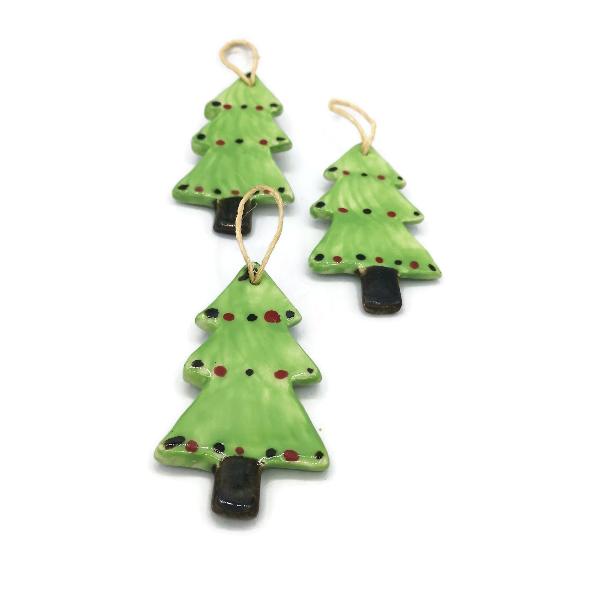 3Pc ceramic christmas tree wall hanging, mom christmas gift from son, christmas ornament, Secret Sister Gifts, Hand Painted Ornaments - Ceramica Ana Rafael