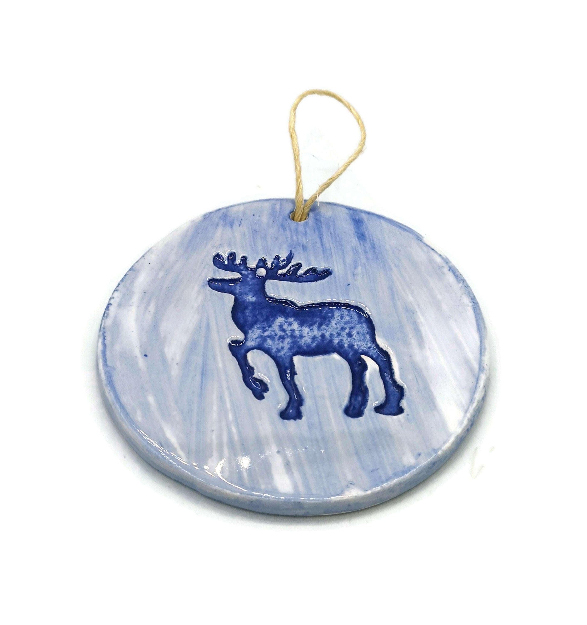 1Pc Handmade Ceramic Reindeer Ornament, Retro Small Wall Hanging, best sellers 2022, Best Gifts For Her, Christmas gift for mom