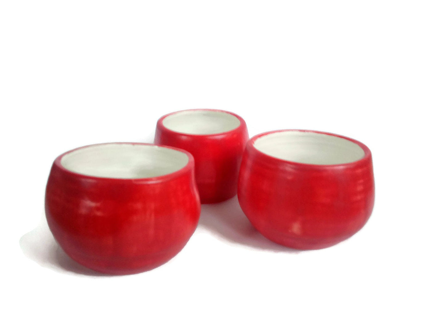 Handmade Ceramic Matte Red Mug, Unique Coffee Cup Without Handle, Large Hand Made Mug For Christmas Coffee Lovers Gifts - Ceramica Ana Rafael