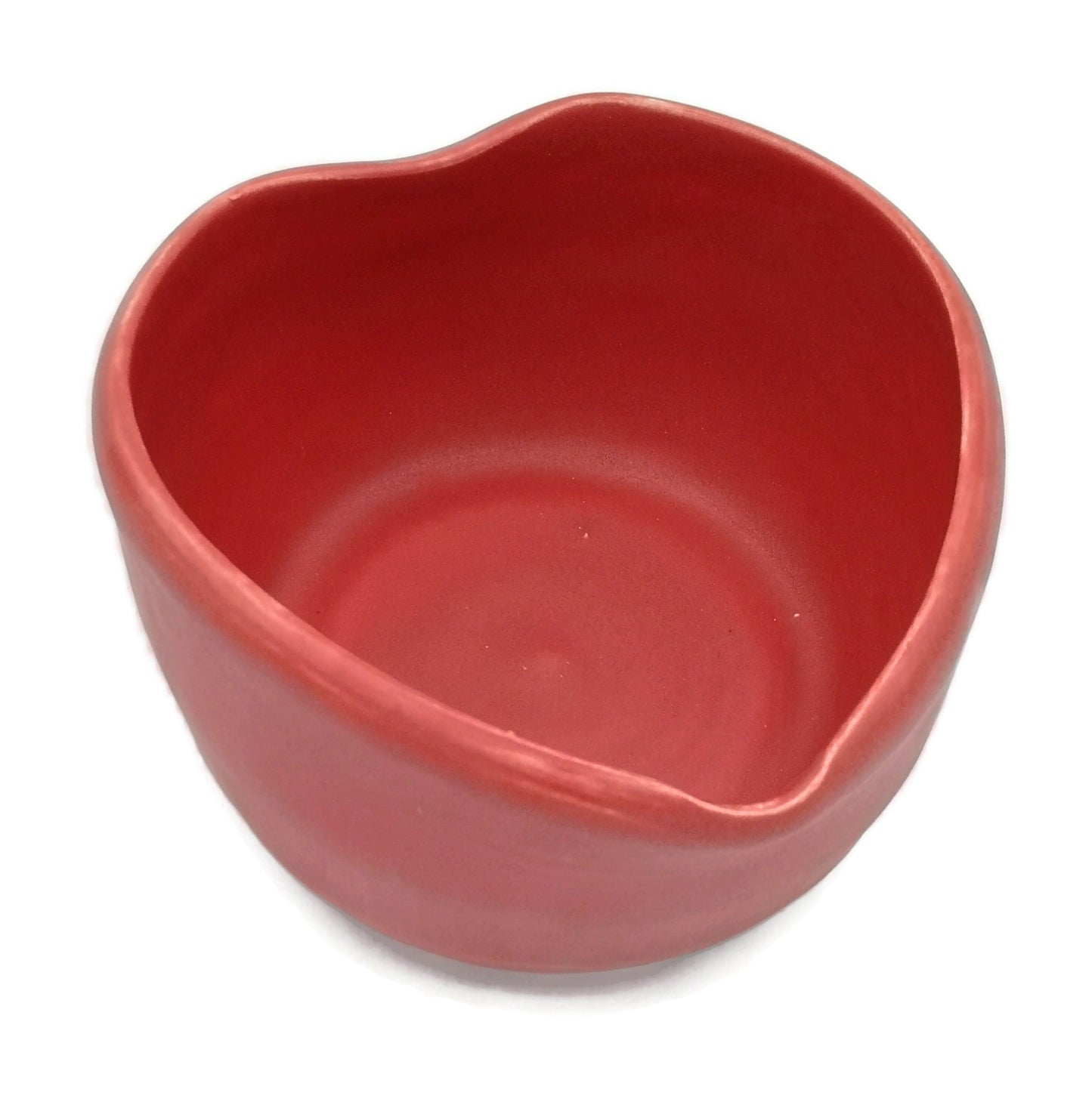 Red Heart Shaped Bowl, Handmade Portuguese Pottery Bowl For Home Decor, Small Ceramic Trinket Bowl For Keys, Hand Thrown Valentines Day Gift - Ceramica Ana Rafael