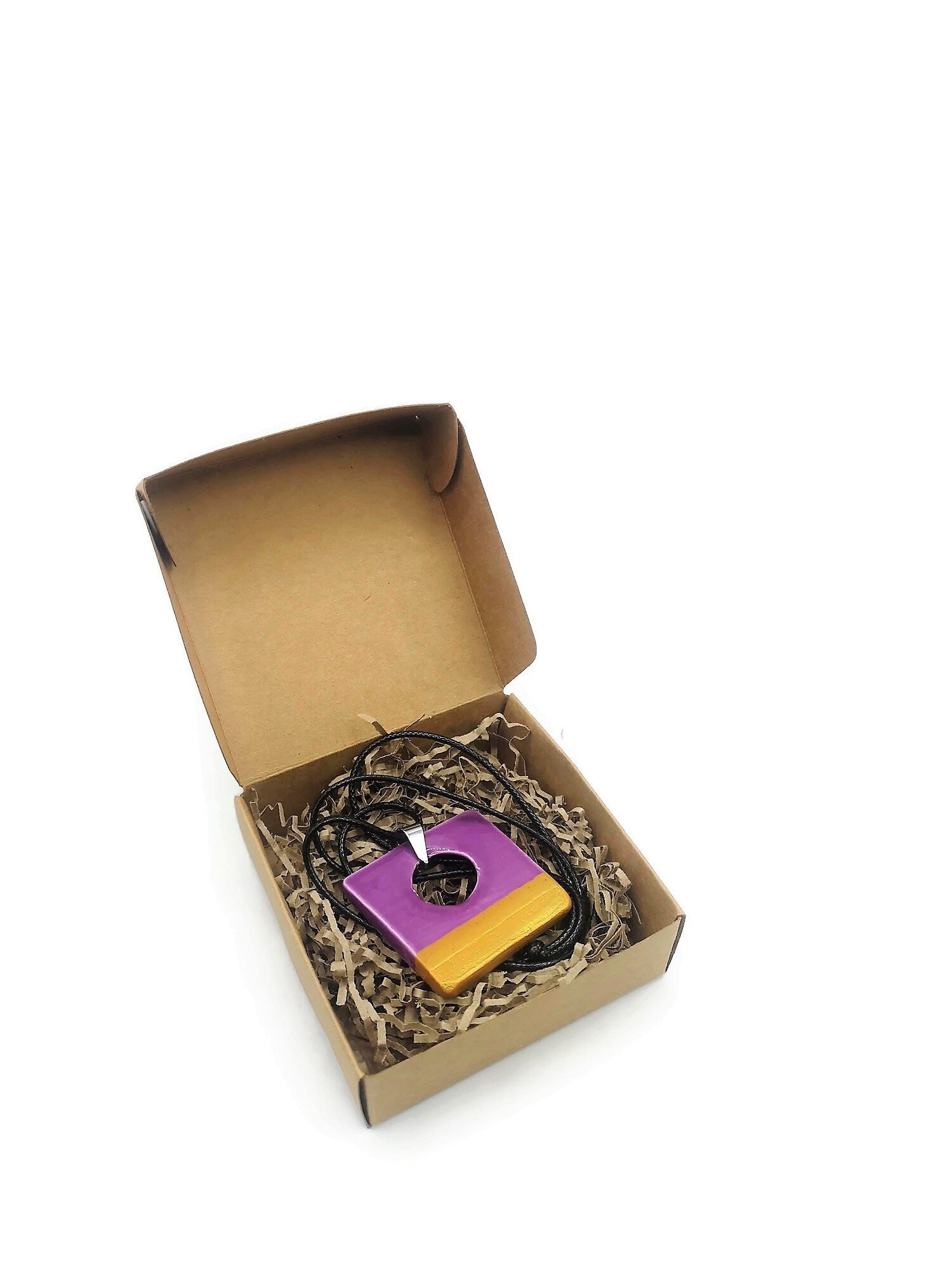 Geometric Statement Necklace Pendant for Women, Handmade Ceramic Jewelry Best Gifts For Her, Personalized Mother's Day Gift For Grandma - Ceramica Ana Rafael