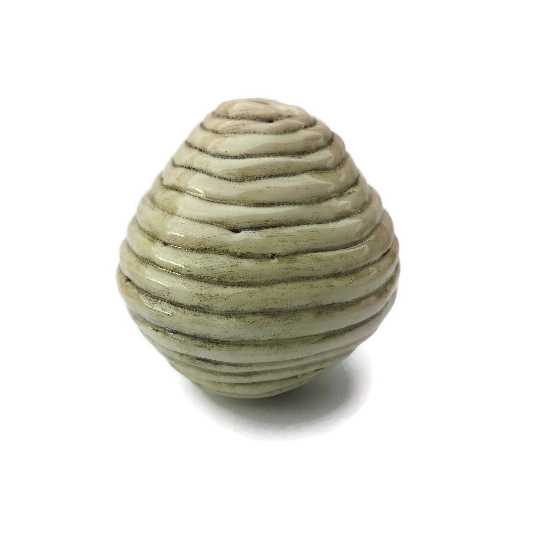 1Pc Handmade Ceramic Beads, Giant Macrame Beads 12cm/4.7in Diameter, Textured Round Ball Ornaments Large Hole Beads, Clay Beads - Ceramica Ana Rafael