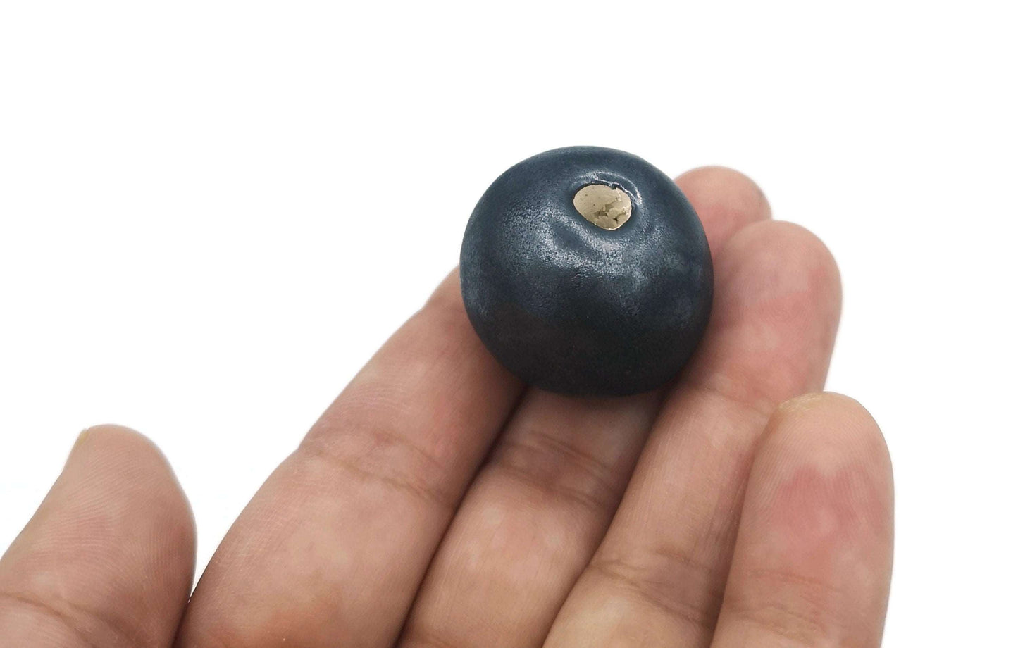 1Pc 30/25/20mm Handmade Ceramic Extra Large Macrame Beads with Large Holes 7mm- Round Clay Beads for Unique Jewelry Making - Bubblegum Style