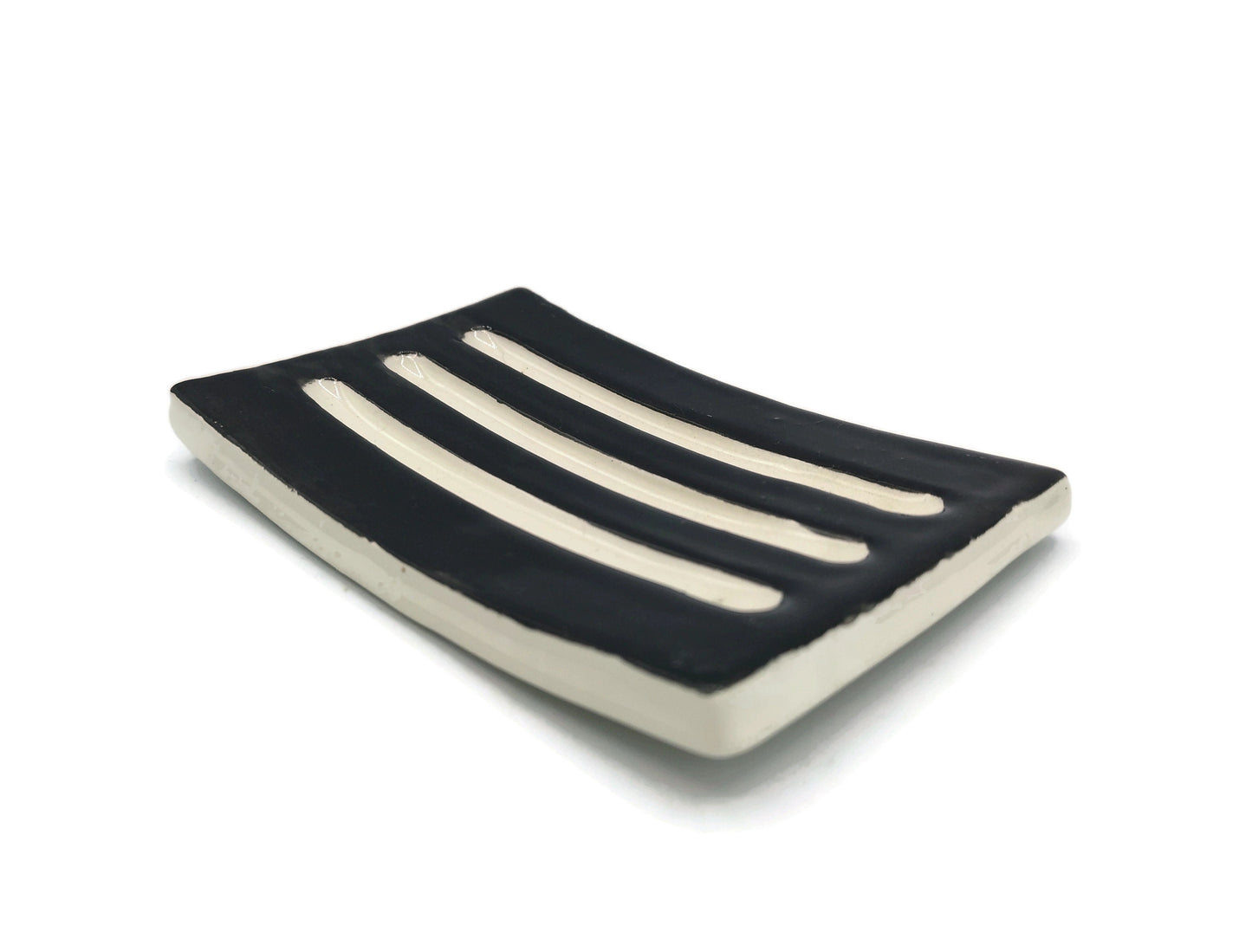 Handmade Ceramic Black And White Soap Bar Holder, Soap Saver Dish Soap Dispenser, Draining Pottery Soap Dish Decorative, Clay Soap Dish Tray - Ceramica Ana Rafael