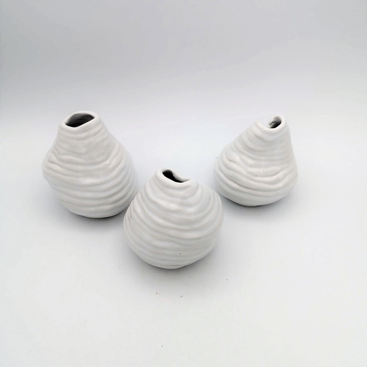 Set of 3 Handmade Ceramic Small Vase Irregular Shaped Pottery Abstract Sculpture Ceramic Vessel Mom Birthday Gift From Daughter - Ceramica Ana Rafael