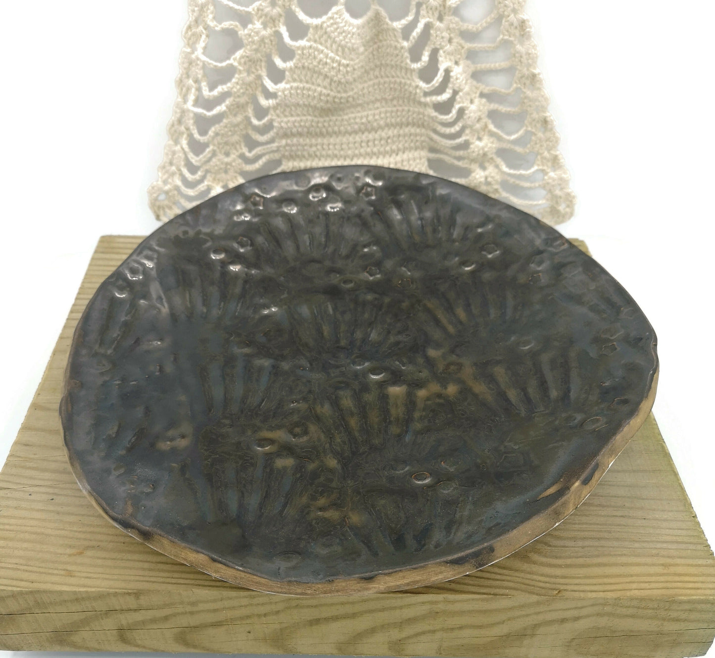 CERAMIC PLATE WALL Decor, Large Serving Plate Dining Room Decor, Unique Dinner Plate, 9th Wedding Anniverssary Gift For Couple, Mom Birthday - Ceramica Ana Rafael