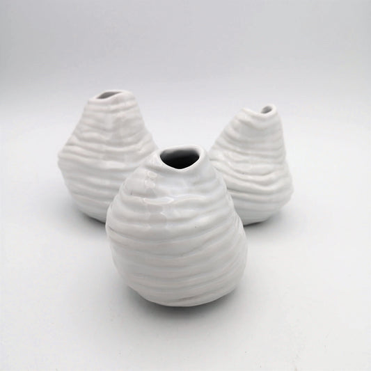 Set of 3 Handmade Ceramic Small Vase Irregular Shaped Pottery Abstract Sculpture Ceramic Vessel Mom Birthday Gift From Daughter - Ceramica Ana Rafael