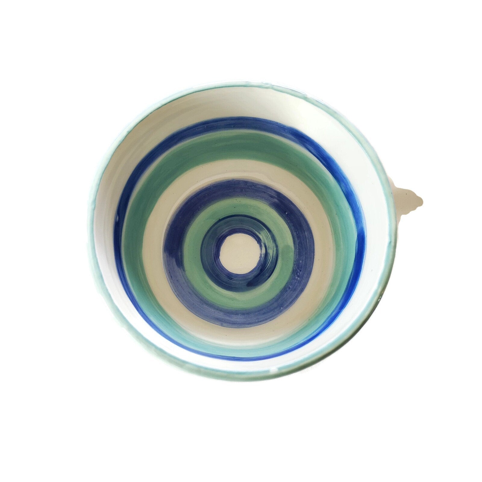 Hand Painted Turquoise Blue Striped Bowl, housewarming gift first home for her, Mom Birthday Gifts From Daughter, Best Sellers Pasta Bowls - Ceramica Ana Rafael