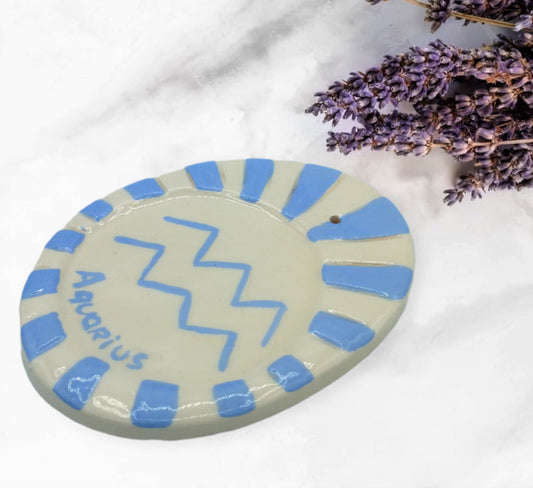Handmade Ceramic Incense Burner, Clay Incense Holder For Cones Or Sticks, Aquarius Birthday Gift For Women, Office Desk Accessories For Her - Ceramica Ana Rafael