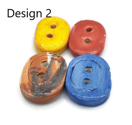 4Pc Oval Sewing Buttons Lot, Cute Big Buttons For Jewelry Making, Best Sellers Sewing Supplies And Notions, Unique Buttons For Crafts - Ceramica Ana Rafael