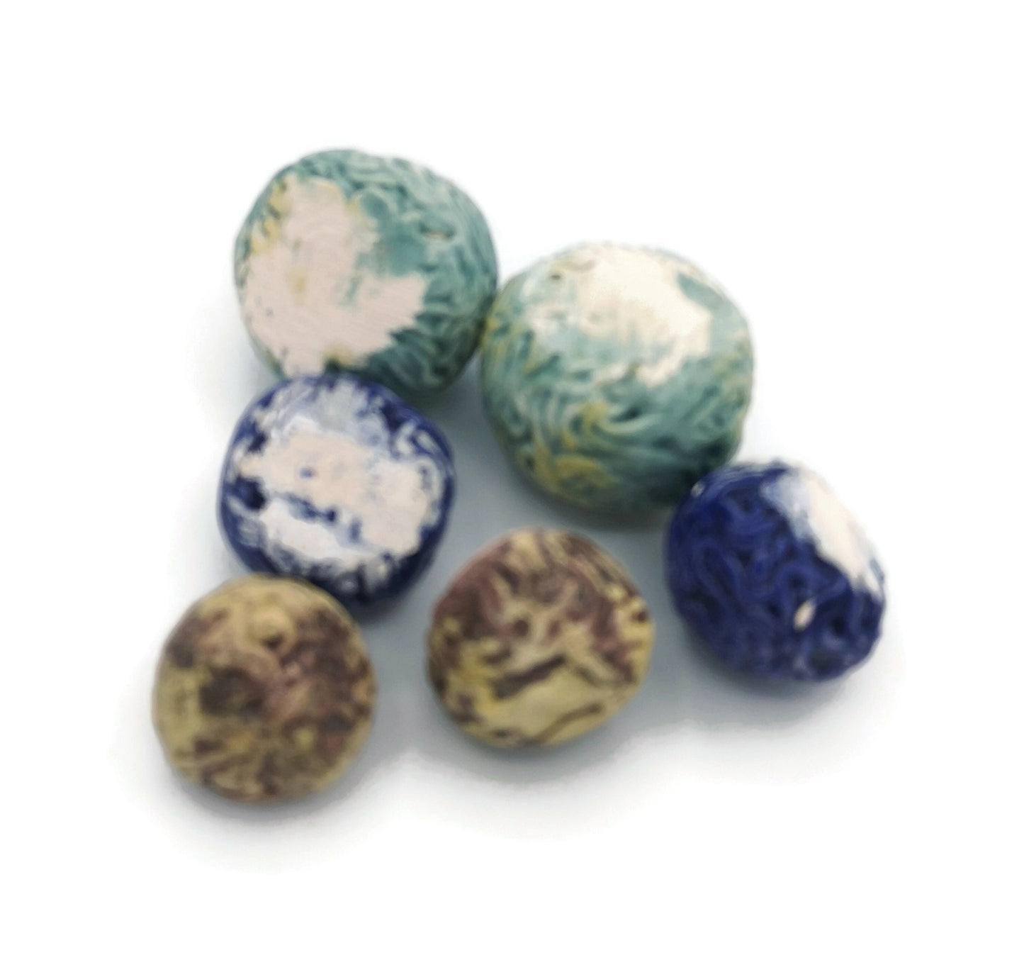 FLATBACK CABOCHON, CERAMIC Jewelry, Cute Cabochons, Set of 6 Assorted Cabochons, No Hole Beads For Decorating, Unique Gift For Mom - Ceramica Ana Rafael