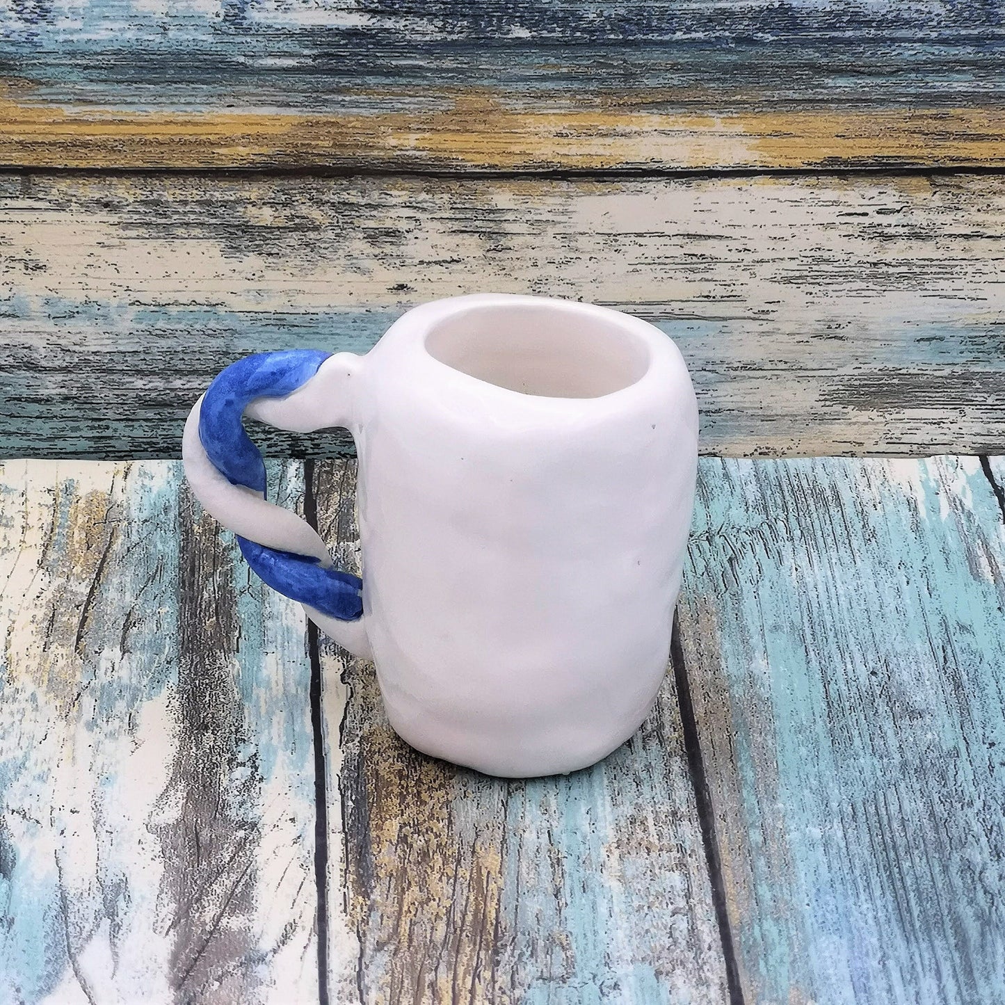 Handmade Ceramic Espresso Cup Hand Painted Blue, Fathers Day Best Gifts For Him, Coffee Lover Gift, Dad Birthday Gift - Ceramica Ana Rafael