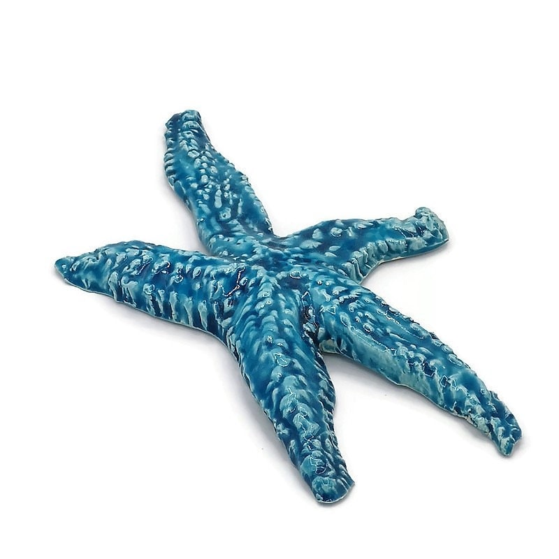 Handmade ceramic starfish tile, starfish wall decor, birthday gift from daughter in law, beach lover gift for women, best sellers - Ceramica Ana Rafael