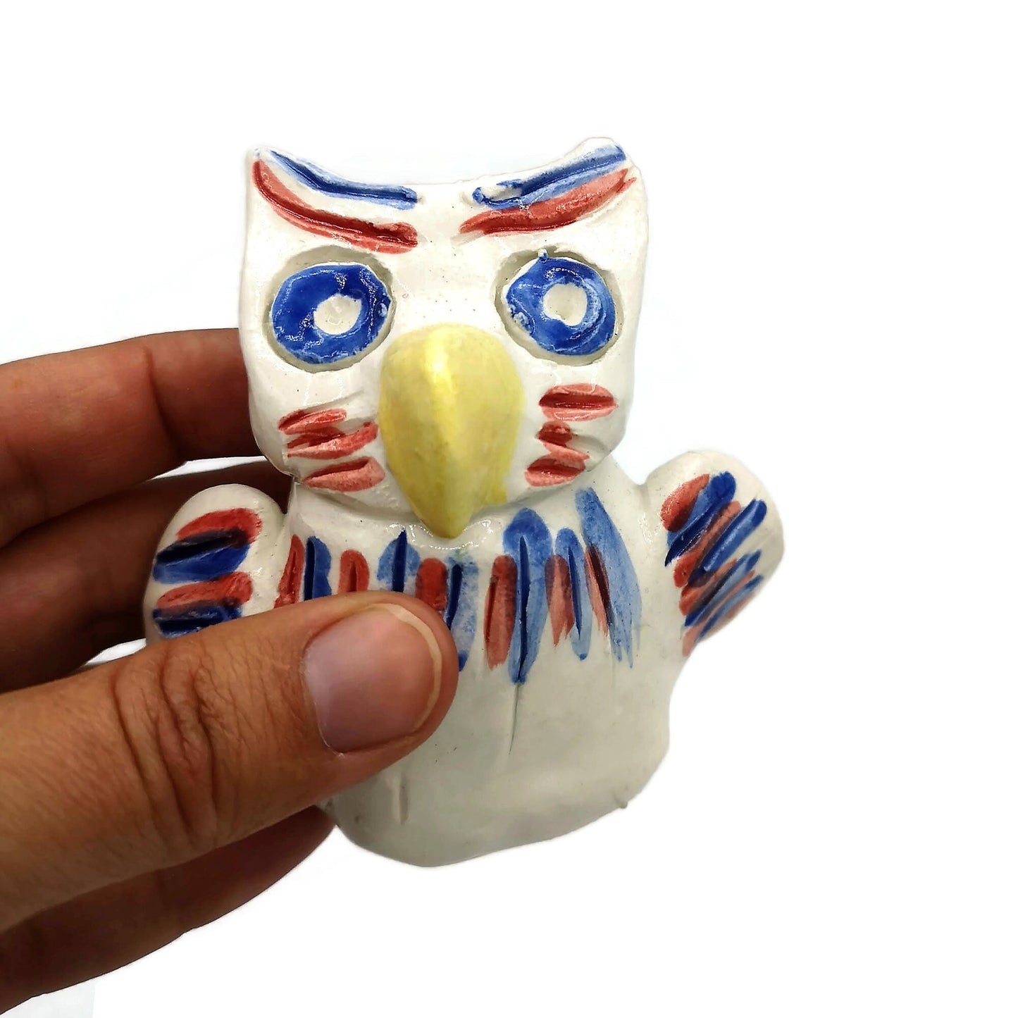 Ceramic Sculpture For Table, Owl Figurine Modern Clay Sculpture Graduation Gift, Housewarming Gift First Home, Bird Sculpture - Ceramica Ana Rafael