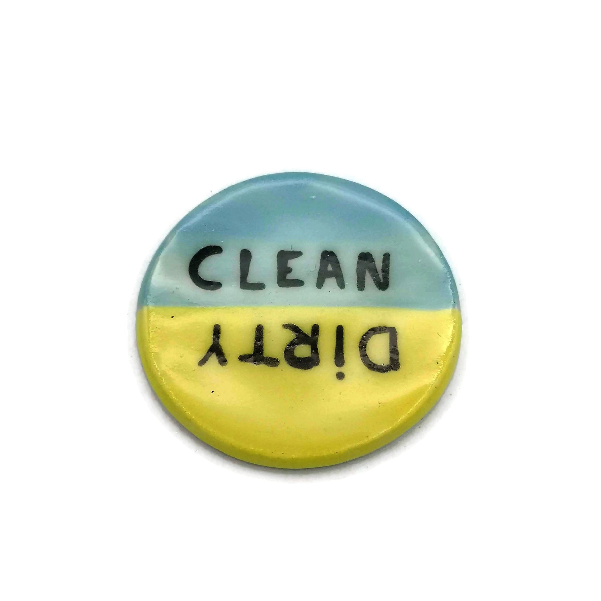 Large Clean Dirty Dishwasher Magnet, Handmade Ceramic Round Refrigerator Magnet, Housewarming Gift First Home Most Sold Items - Ceramica Ana Rafael