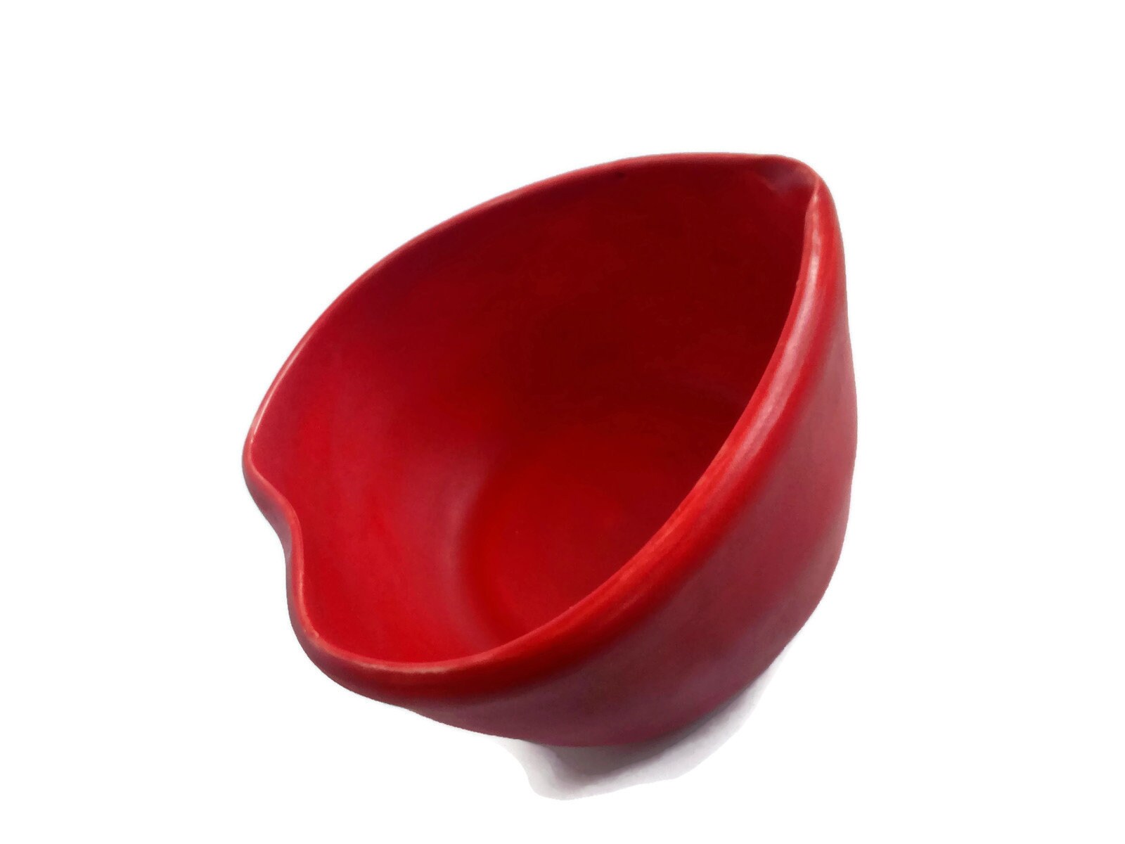 Red Heart Shaped Bowl, Handmade Portuguese Pottery Bowl For Home Decor, Small Ceramic Trinket Bowl For Keys, Hand Thrown Valentines Day Gift - Ceramica Ana Rafael