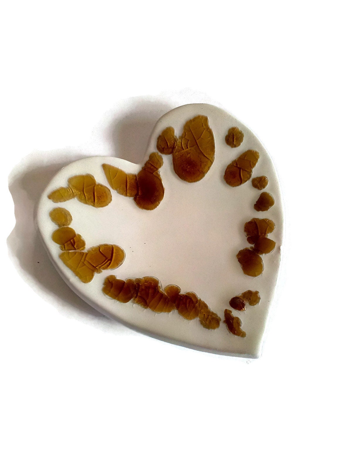 White Handmade Ceramic Heart Ring Holder Dish, Custom Jewelry Dish Best Gifts For Her, Mom Birthday Gift From Daughter, Best Sellers - Ceramica Ana Rafael