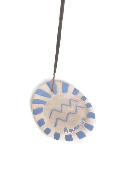 Handmade Ceramic Incense Burner, Clay Incense Holder For Cones Or Sticks, Aquarius Birthday Gift For Women, Office Desk Accessories For Her - Ceramica Ana Rafael