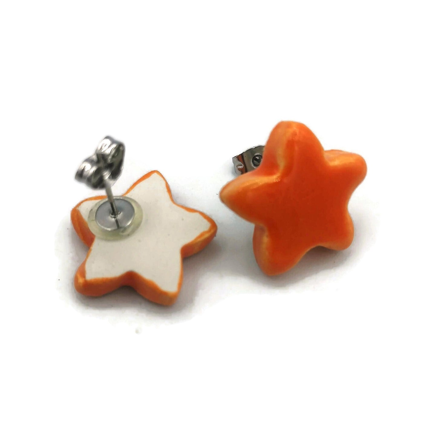 CELESTIAL EARRINGS, CLAY Stud Earrings, Designer Earrings, Star Earrings, Easter Basket Stuffer For Teen Girl, Ceramic Earrings Minimalist - Ceramica Ana Rafael
