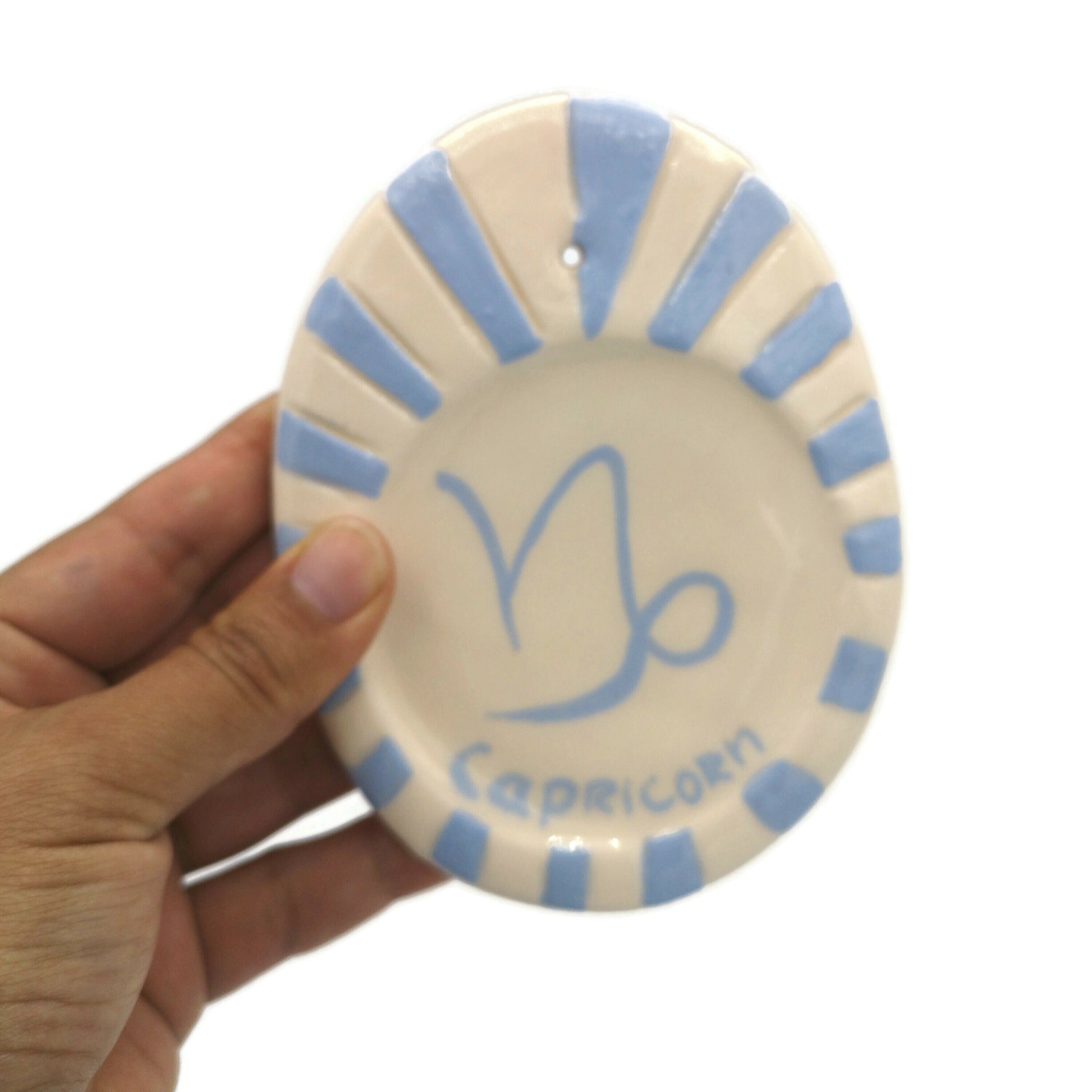 INCENSE TRAY, CAPRICORN Gift, Mothers Day Gift From Daughter, Clay Incense Stick Holder, Cone Incense Burner, Mom Birthday Gift - Ceramica Ana Rafael