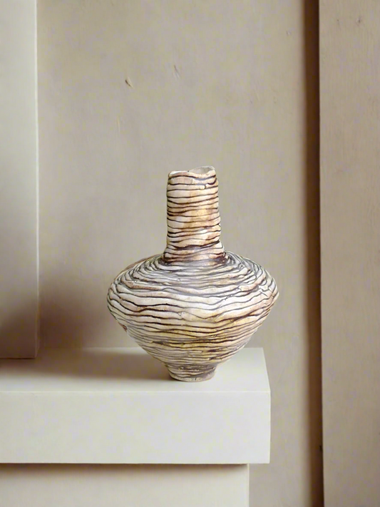 Handmade Pottery Sculptural Bud Vase – Unique Decorative Ceramic Vase – Unique Gifts for Him