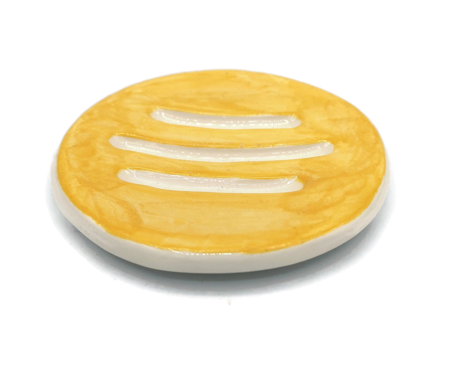 Yellow Handmade Ceramic Soap Dish With Drain, Soap Bar Holder, Eco Friendly Bathroom Accessories, Zero Waste Clay Soap Tray, Unique Pottery - Ceramica Ana Rafael