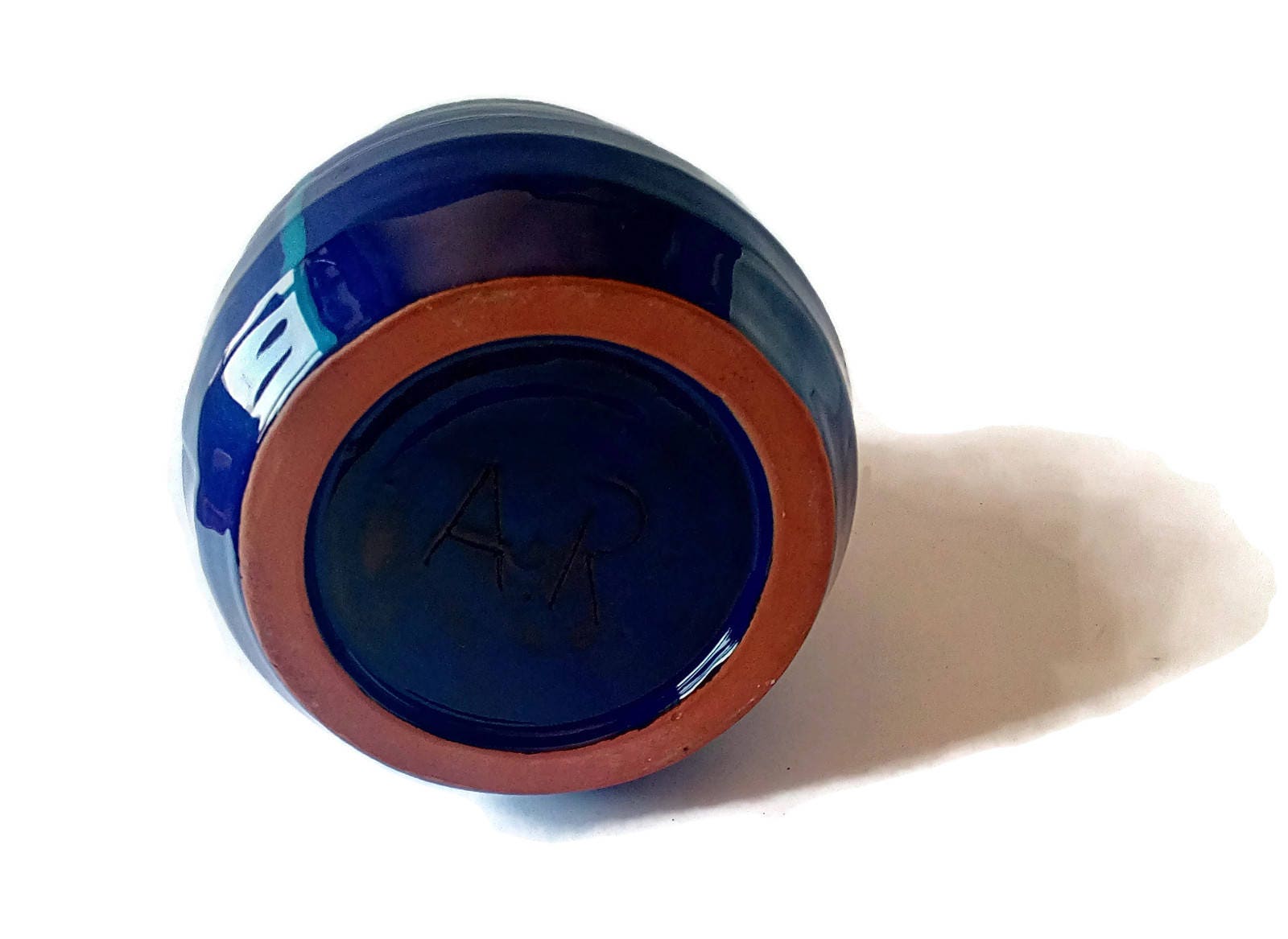 Blue Handmade Ceramic Vase, Large Utensil Holder, Modern Kitchen Utensil Organizer, Custom Wedding Gift, Tall Ceramic Planter Cache Pot - Ceramica Ana Rafael