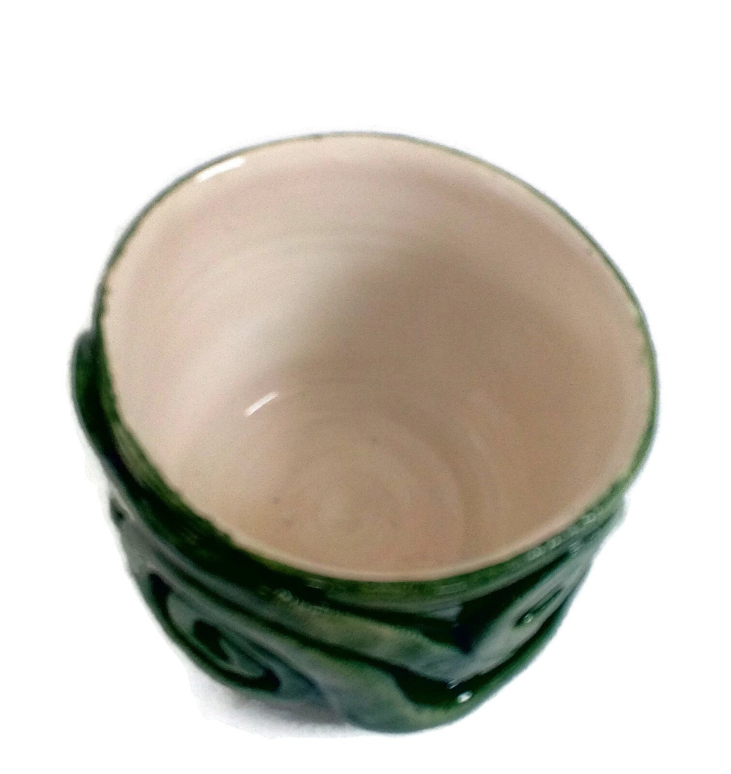 Handmade Ceramic Textured Green Vase For Home Decor, Pottery Succulent Planter Pot, Sculptural Utensil Holder, Mothers Day Gift For Grandma - Ceramica Ana Rafael