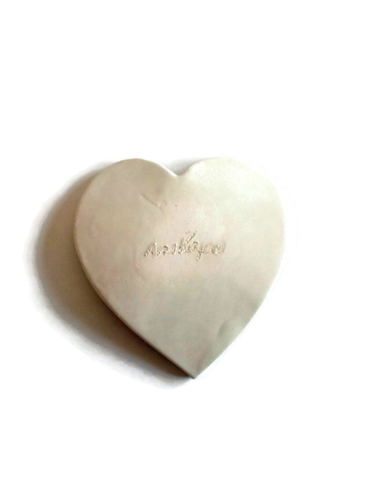 White Handmade Ceramic Heart Ring Holder Dish, Custom Jewelry Dish Best Gifts For Her, Mom Birthday Gift From Daughter, Best Sellers - Ceramica Ana Rafael