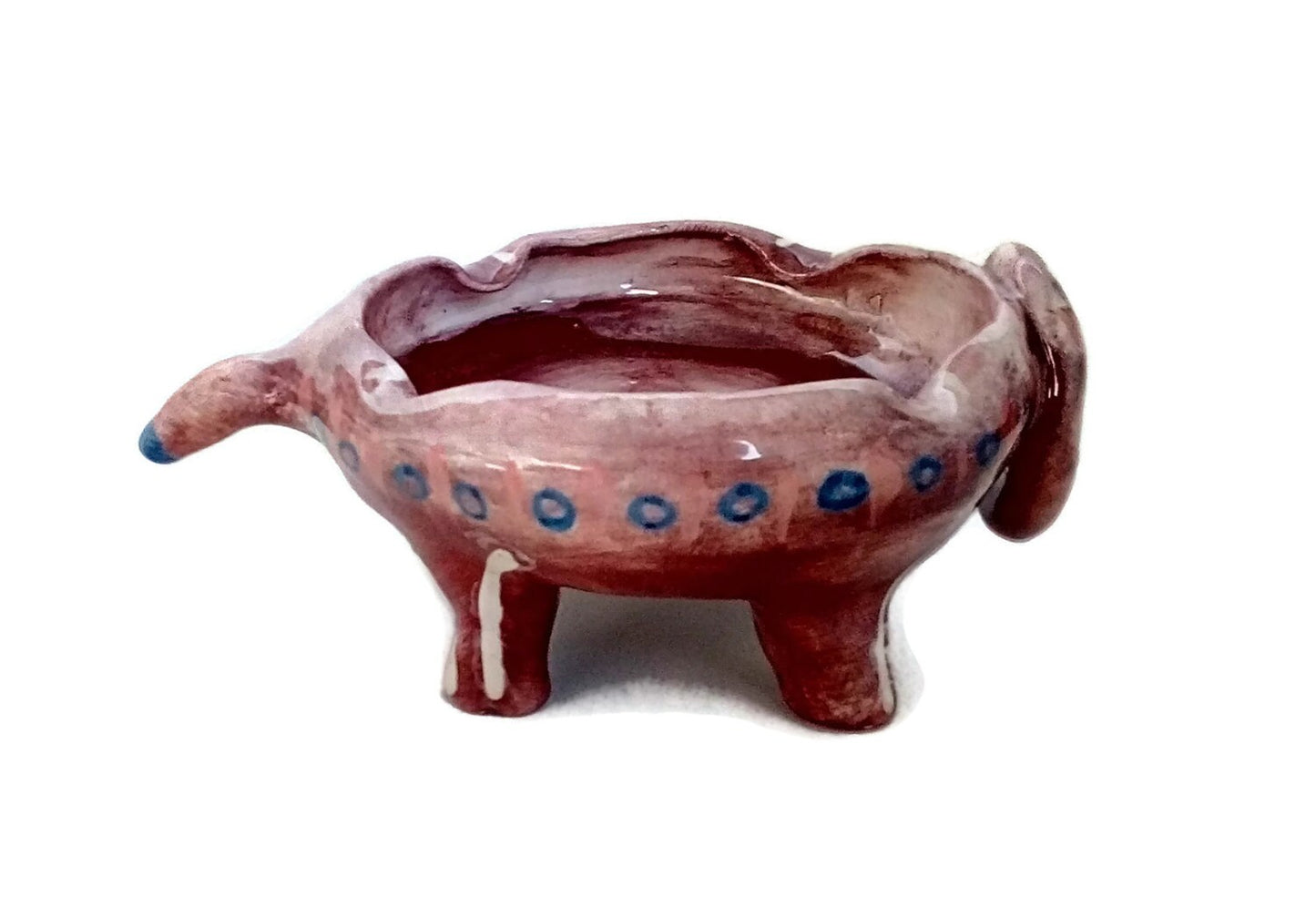 Handmade Ceramic Weird Animal Ashtray for Cigars, Decorative Pottery Best Gift For Her, Hand Painted Imaginary Animal Trinket Dish With Feet - Ceramica Ana Rafael