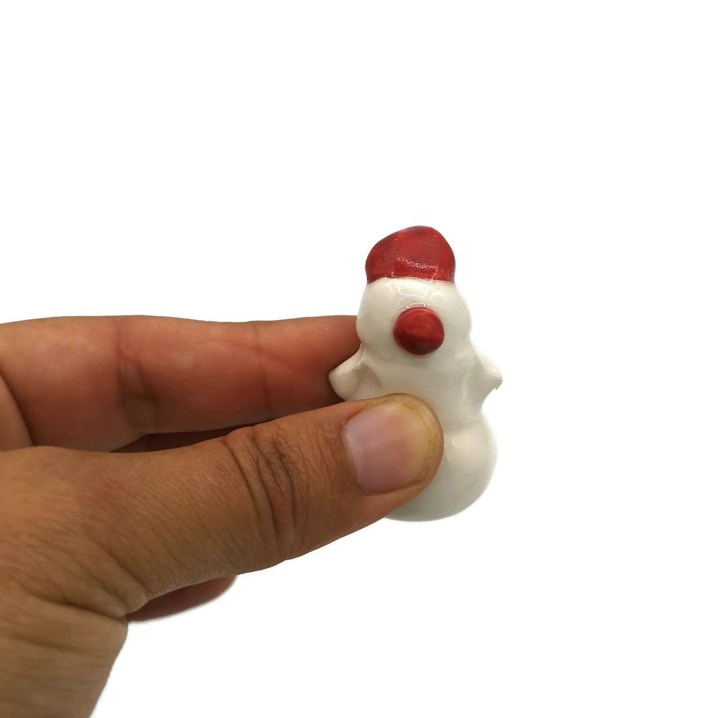 Miniature snowman ornament, Gifts For Her Christmas, ceramic snowman figurine, mom christmas gift, Clearance Items, cake topper - Ceramica Ana Rafael