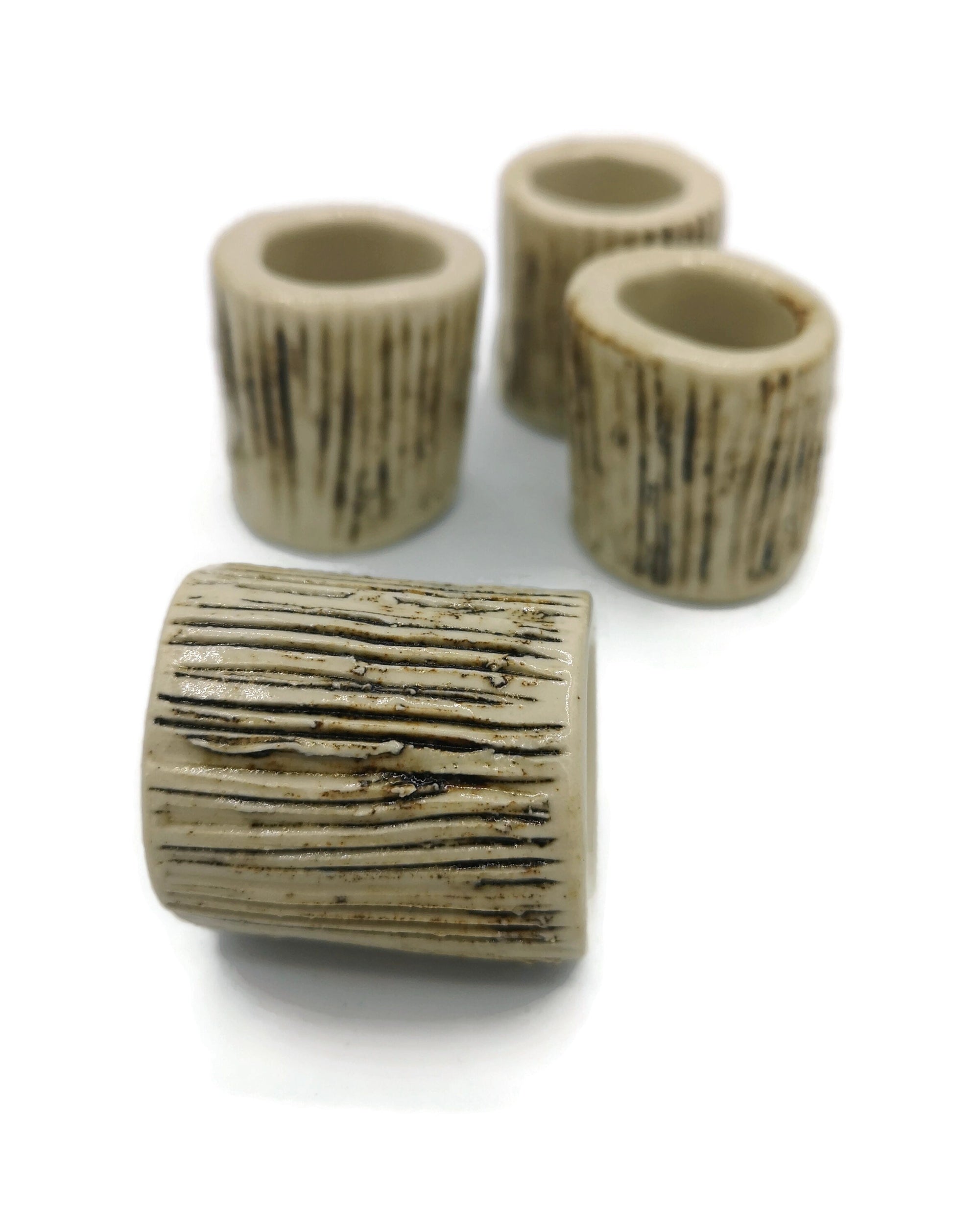 Set Of 4 Handmade Ceramics Autumn Napkin Rings, Housewarming Gift First Home, Fancy Best Gifts For Him, Decor Napkin Holder - Ceramica Ana Rafael