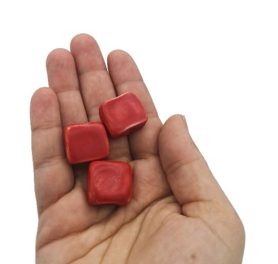 Square Beads, Handmade Ceramic Beads, Craft Beads, Set of 3 Assorted Flat Square Beads Decorative For Jewelry Making, Most Sold Items - Ceramica Ana Rafael