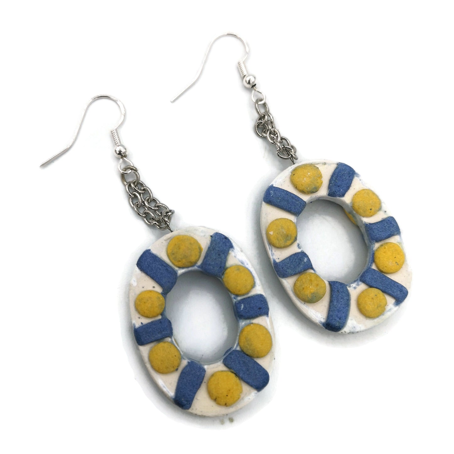 STATEMENT EARRINGS DANGLE, Clay Earrings, Handmade Ceramic Aesthetic Earrings, Dangle Earrings For Mom Birthday Gift From Daughter - Ceramica Ana Rafael