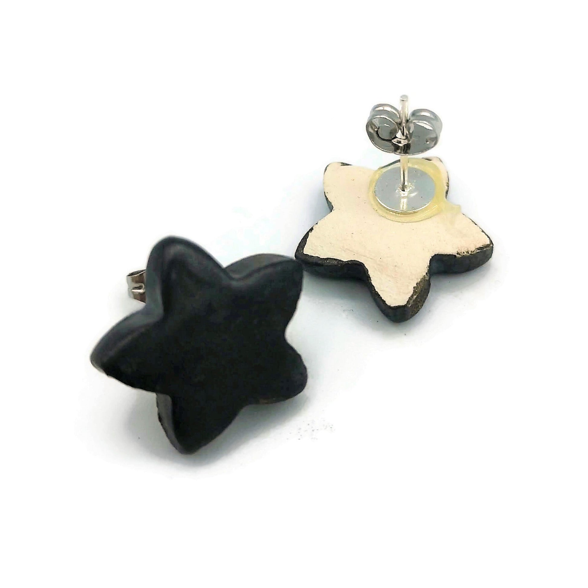 Celestial Earrings, Dainty Star Earrings, Ceramic Earrings, Small Stud Earrings Best Gifts For Her, Stocking Stuffers Teen Girl Gifts - Ceramica Ana Rafael